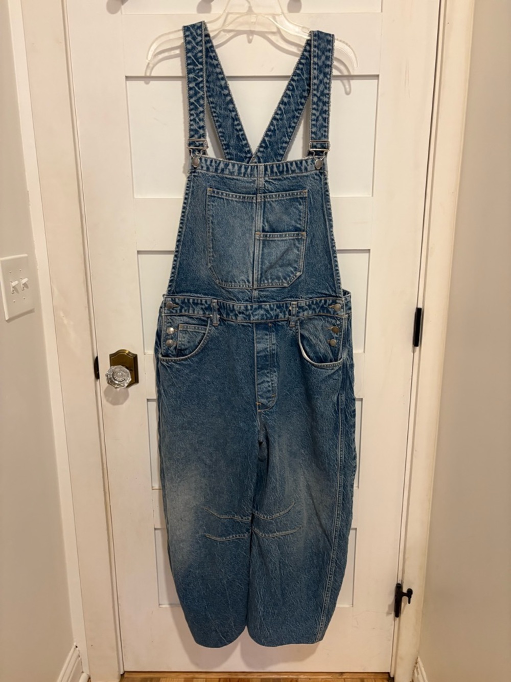 NWOT We The Free Blue Denim Overalls Jumpsuit XL